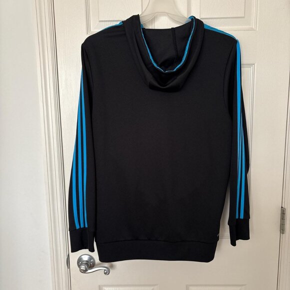 Adidas Light Blue and Black Lightweight Hoodie. In Perfect Condition. Size L. - Picture 3 of 6